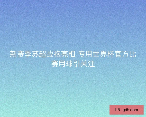 新赛季苏超战袍亮相 专用世界杯官方比赛用球引关注